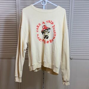 Coney Island Picnic Yellow Graphic Sweatshirt Small